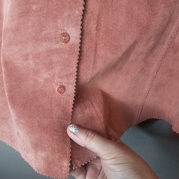 Brandon Thomas Womens M medium 100% Leather Blouse Button Shirt Pink‎ Western - Picture 6 of 16